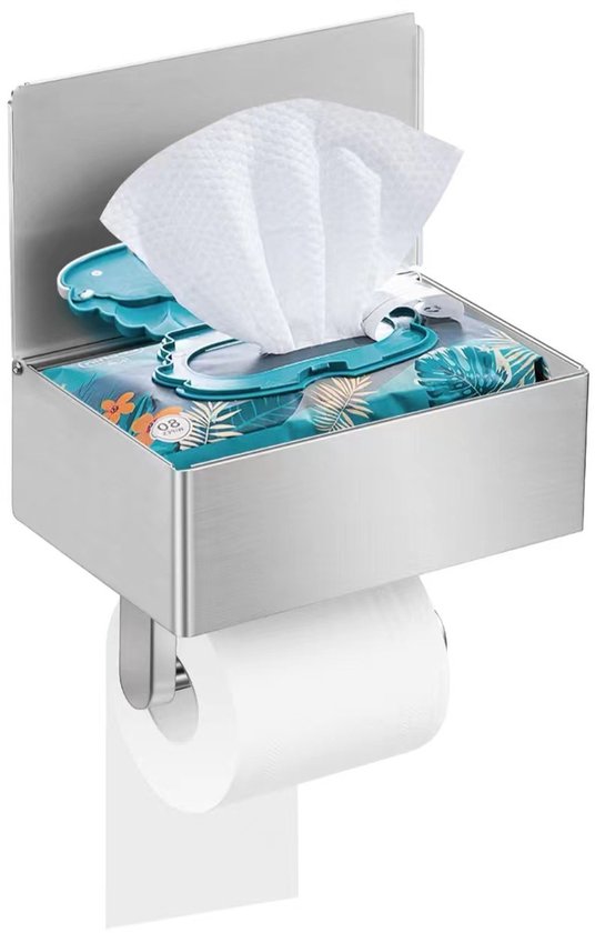 Toiletrolhouder Geen boren Zelfklevende ruimte Aluminium toiletrolhouder met plank