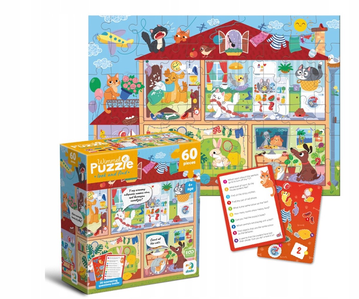 DODO Wimmelpuzzel "Huisdieren" - 60 Stukken, Leeftijd 4+