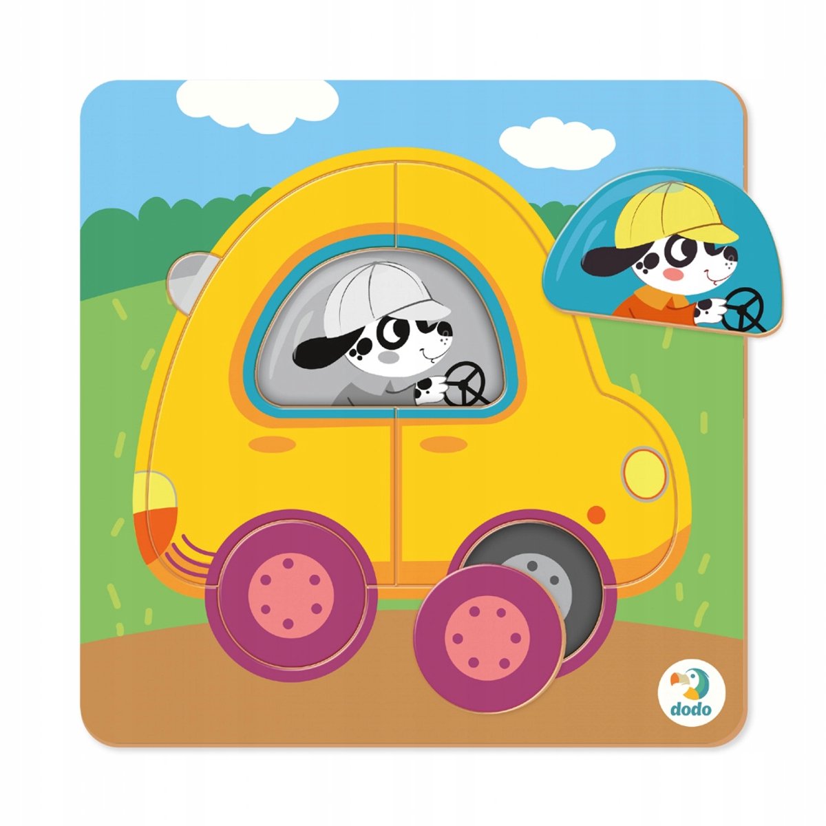 Dodo Mini Auto Puzzel - 5 Stukken - Educatief Speelgoed