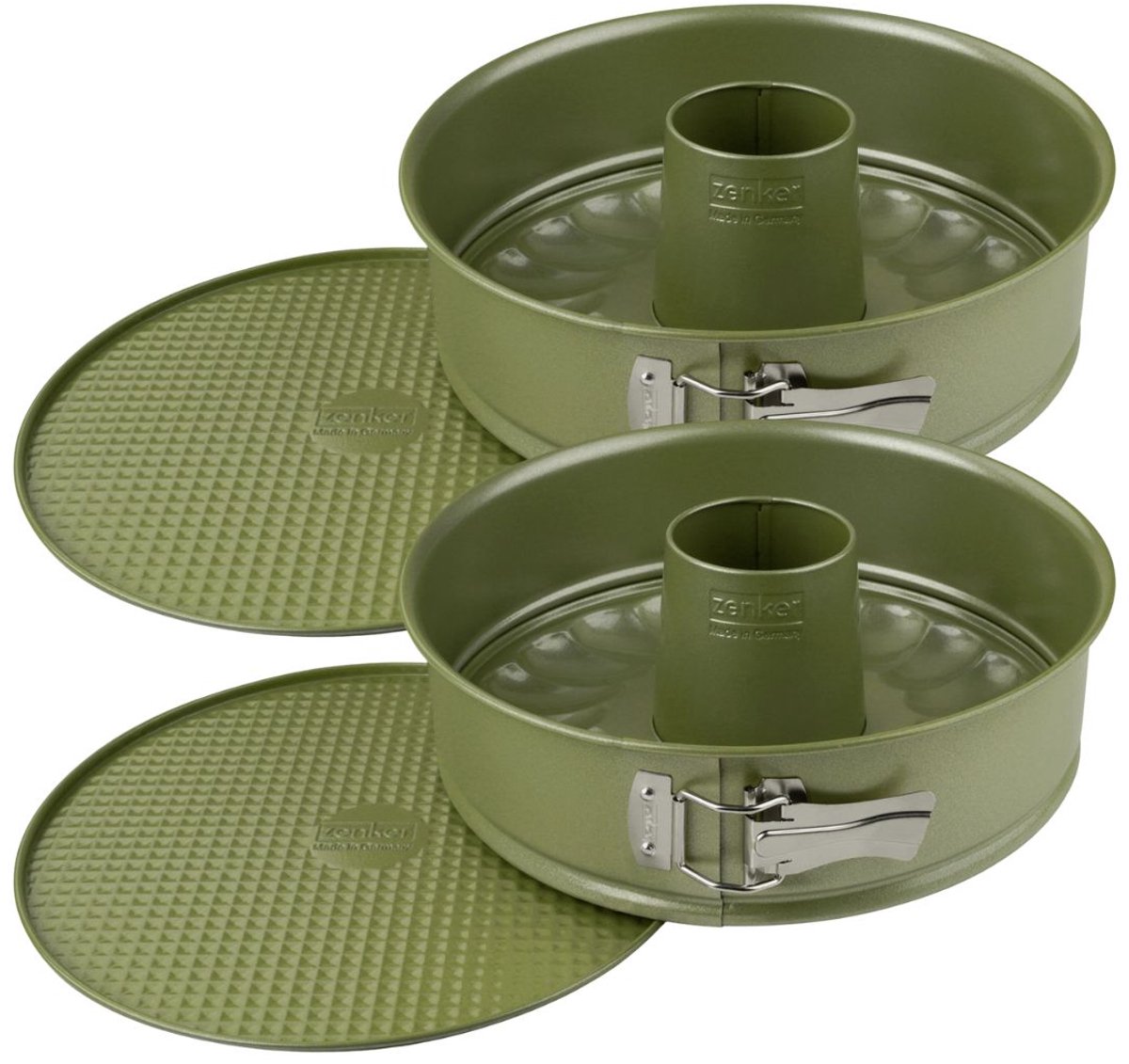 Set van 2 Springvormen en Savarin met dubbele bodem 26 cm Zenker Green Vision