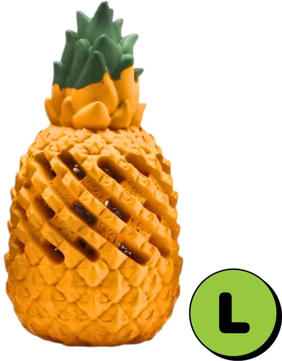 HappyPaws – Anna de Ananas – Sterk Kauwspeelgoed – Speelgoed voor Middelgrote tot Grote Honden – Maat L