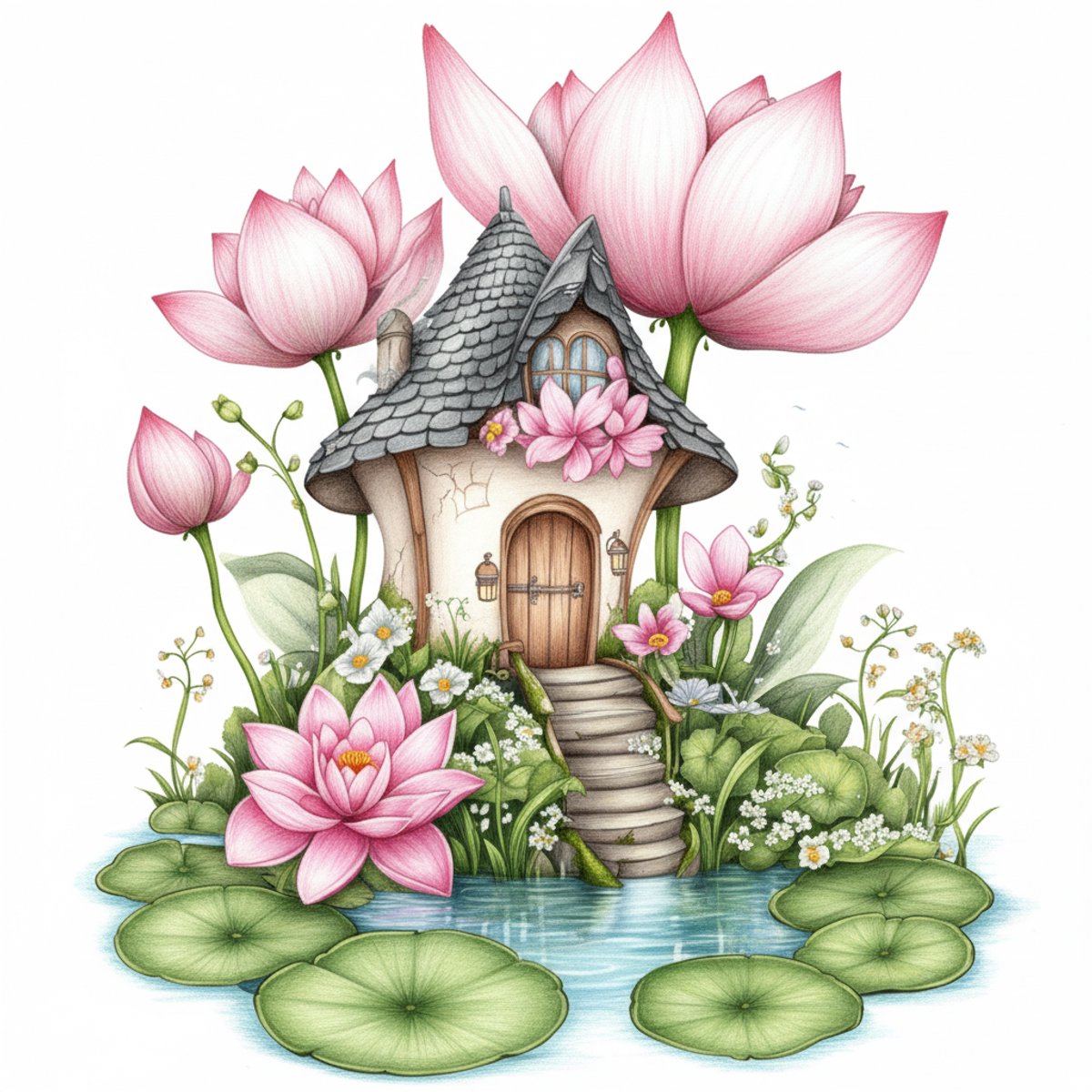 KleurLab® - Kleine Elfjes - Kleurboek voor Volwassenen - Fantasy - Sprookjes - 48 Fantasie Kleurplaten op A4 - Enkelzijdig Bedrukt — afbeelding 6