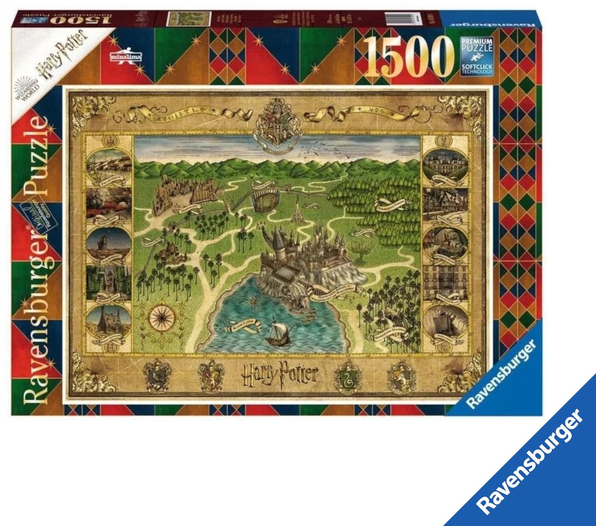 Ravensburger Puzzel 1500 Stukjes Harry Potter Kaart van Zweinstein