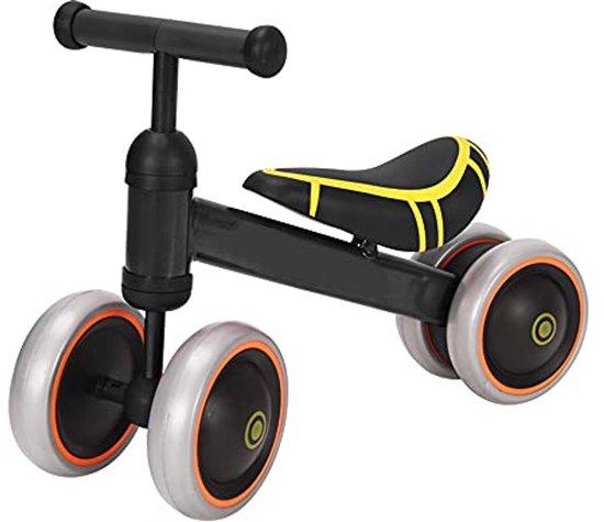 Balance Bike for Children from 1 Year Old, Toy with 4 Wheels for Baby Bike from 12 to 36 Months, First Bike Without Pedals for Boys and Girls as Birthday Gift, 50 x 18 x 38 cm, Black van Merkloos — afbeelding 4