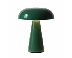 OMNIEXA Tafellamp - Vintage Donkergroen – Dimbaar & Draadloos – 3 Lichtstanden – LED Designlamp met TouchControl – Luxe Tafellamp voor Woonkamer, Slaapkamer of Horeca