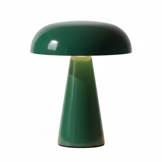 OMNIEXA Tafellamp - Vintage Donkergroen – Dimbaar & Draadloos – 3 Lichtstanden – LED Designlamp met TouchControl – Luxe Tafellamp voor Woonkamer, Slaapkamer of Horeca