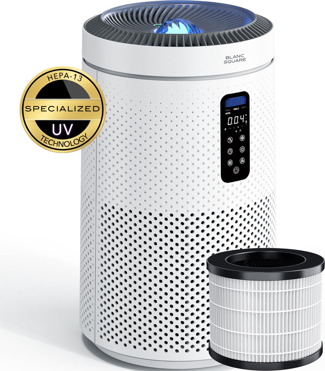 Luchtreiniger - Air Purifier Pro - met HEPA 13 filter + Koolstoffilter - Werkt 99% tegen Allergie Stof Hooikoorts - incl Aroma Difusser