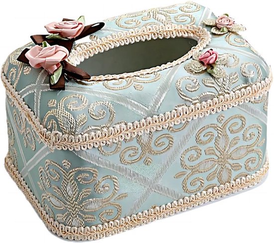 Tissue Box Cover Rechthoekige Tissue Box Houder Bloeiende Groene Tissue
