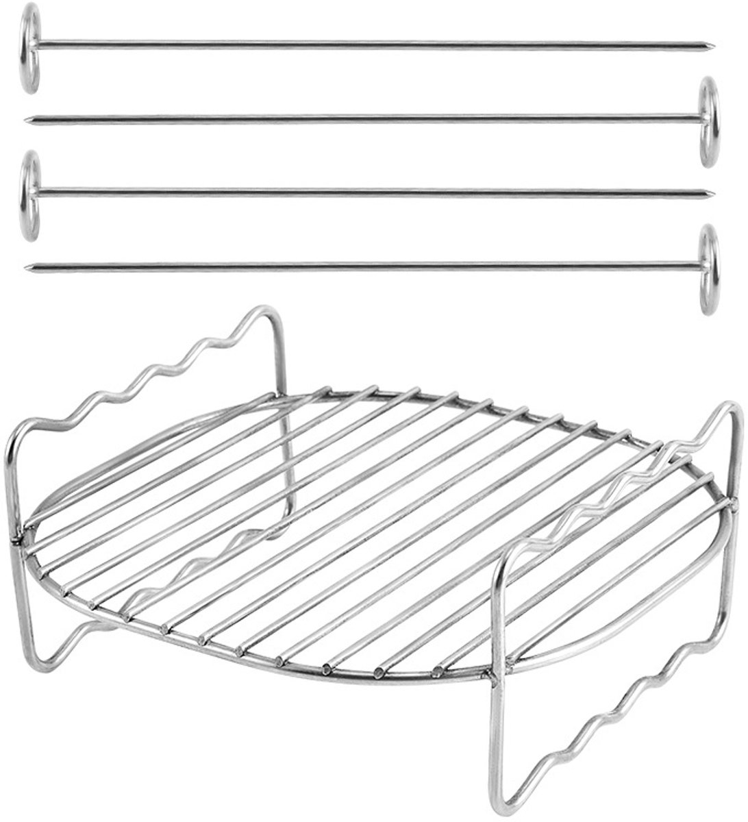 Barbecue gereedschapset - Draagbare RVS Outdoor Barbecue, 19x19x7cm Houtskool Grill