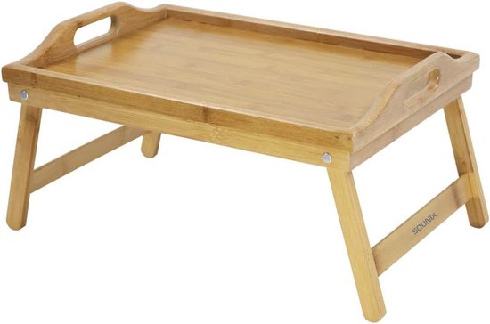 Sounix Bedtafel - 50x30x25cm - Laptoptafel - Inklapbaar - Banktafel - Ontbijttafeltje - Bamboe