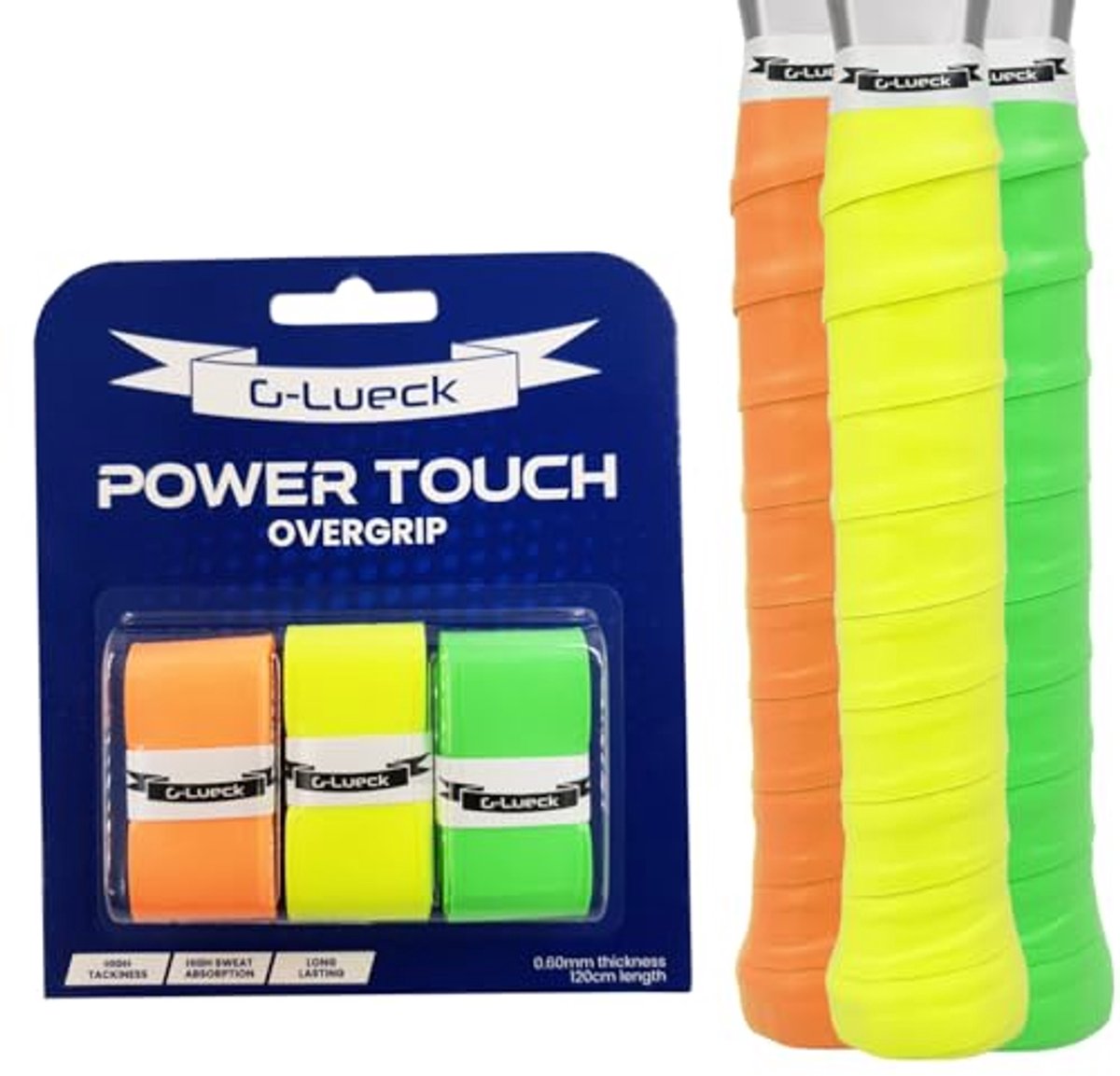 3-delige set tennis overgrips - Gripvast en duurzaam, 0,60 mm dikte, voor padel, badminton en squash