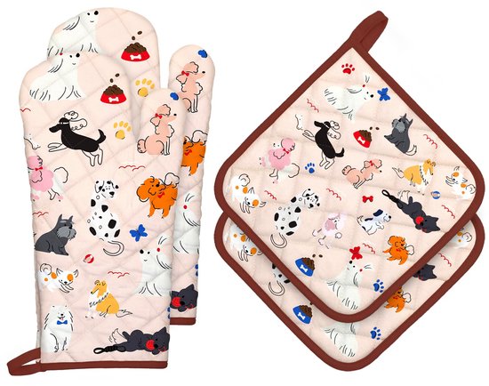 Gants De Four 4 Pièces,Mot De La Reine Avec La Couronne. Conc,Gants De