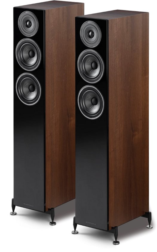 Wharfedale Diamond 12.4 Vloerstaande Speakers - Hifi Stereo Set - Passieve Speakers - 2,5-Weg Luidsprekers - Walnoot