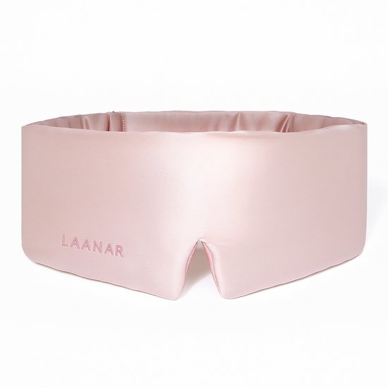 LAANAR® Zijden Slaapmasker - 6A Moerbei Zijde (Mulberry Silk, 16 Momme) - Premium Verduisterend Eye Mask - Voor Vrouwen & Mannen - Tegen Wallen & Rimpels - Roze