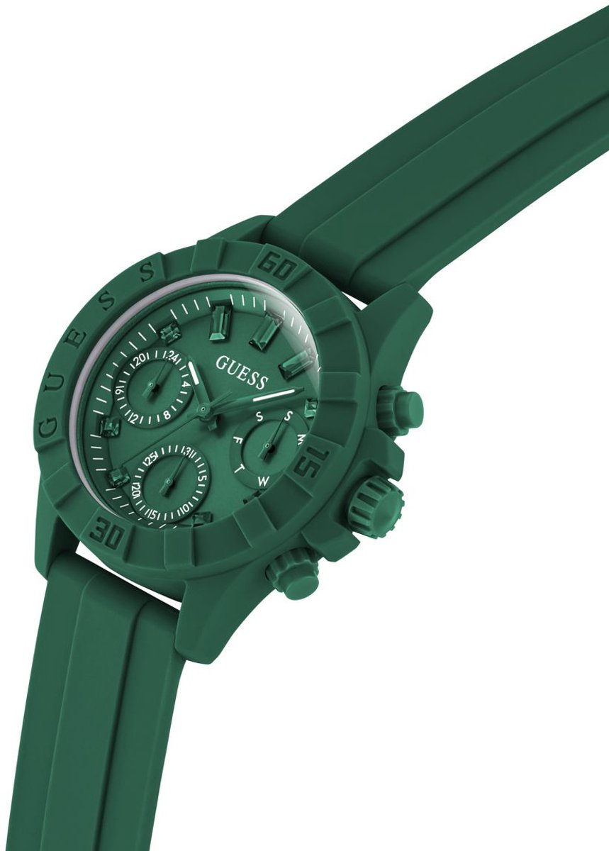 Guess Sportstar GW0775L3 Horloge - Siliconen - Groen - Ø 38 mm