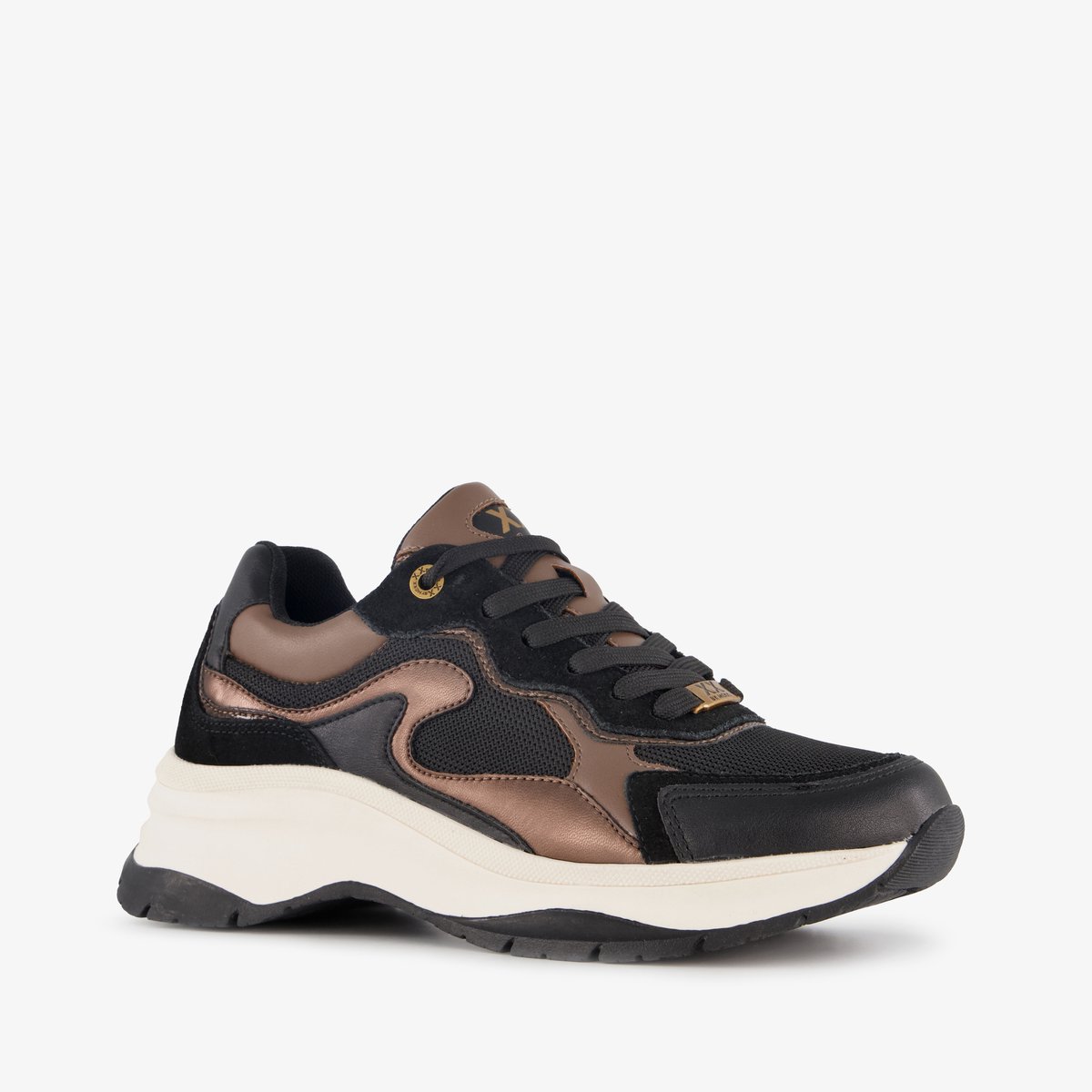 XX By Mexx dames sneakers zwart bruin - Maat 38 - Uitneembare zool