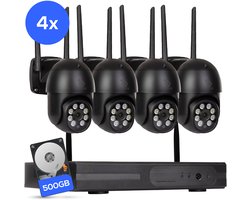 Teceye Camera Beveiliging Set met 4x Wifi IP Camera - Camera Beveiliging Buiten Draadloos, Wifi Beveiligingscamera Set Buiten - Beveiligingscamera - Beveiligingscamera buiten - Beveiligingscamera Draadloos buiten - CCTV Camerasysteem