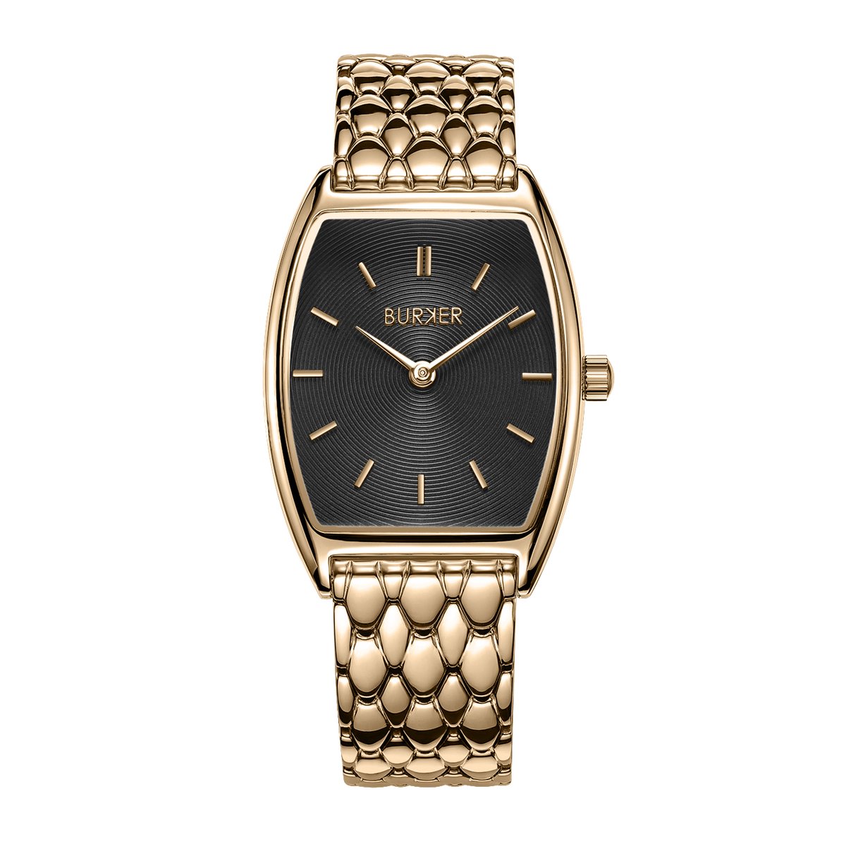 BURKER Grace Horloge Dames - Ovaal - Goud Zwart - Schakelband - 25 mm