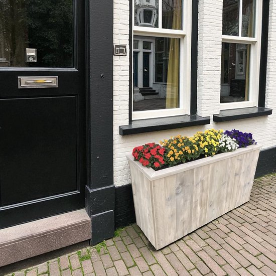 Steigerhouten plantenbak - Bloemenbak 40x25x60cm - Plantenbak voor tuin - Terras - Balkon - buiten - Handgemaakt luxe bloempot