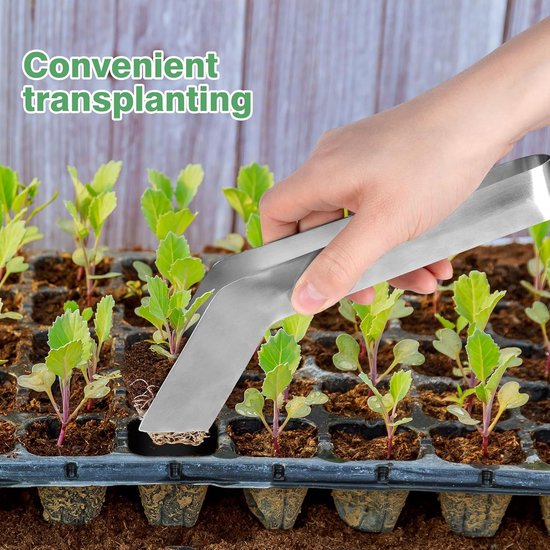 2 stuks zaailingtransplantatietangen - 8 inch roestvrijstalen tuinplantentransplantatietangen - zaailingverwijderings-transplantatietangen om wortelschade te verminderen van Merkloos	 — afbeelding 5