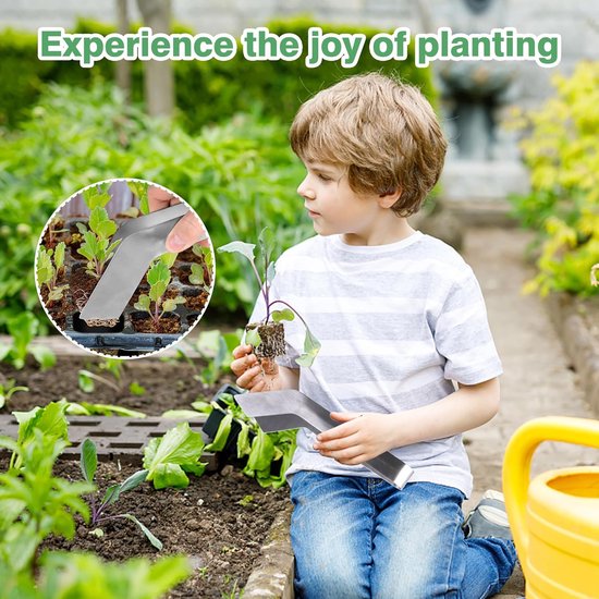 2 stuks zaailingtransplantatietangen - 8 inch roestvrijstalen tuinplantentransplantatietangen - zaailingverwijderings-transplantatietangen om wortelschade te verminderen van Merkloos	 — afbeelding 2