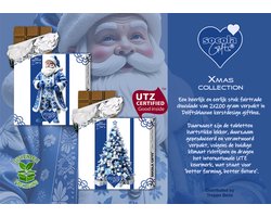 SoCoLa Kerst– Xmas Kerstman/Kerstboom – Fairtrade Chocolade tabletten in Giftbox - Persoonlijk Cadeau – Delftblauw kado – Kerst geschenk - Voor Hem en Haar – Vrouw en Man