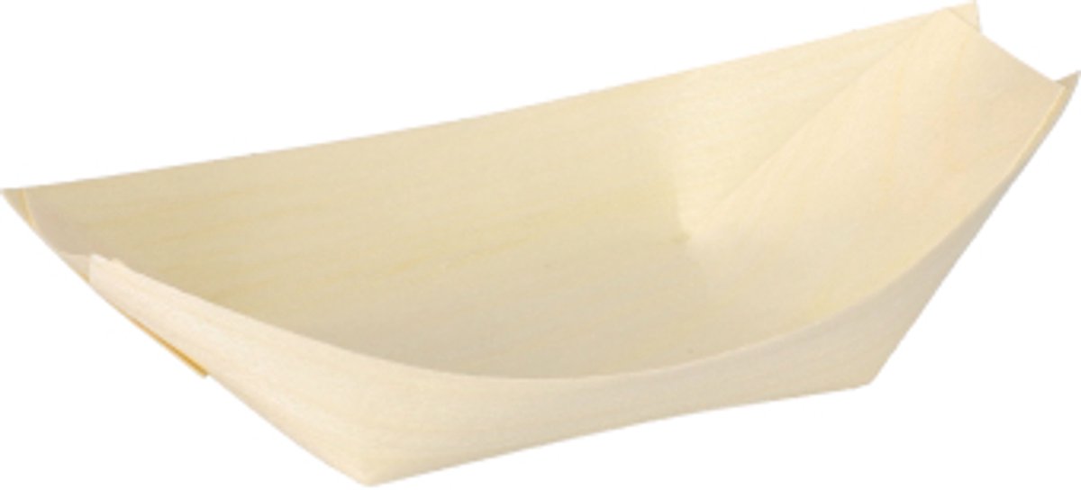 50 Fingerfood - Schalen, hout pure 14 cm x 8,2 cm Bootje
