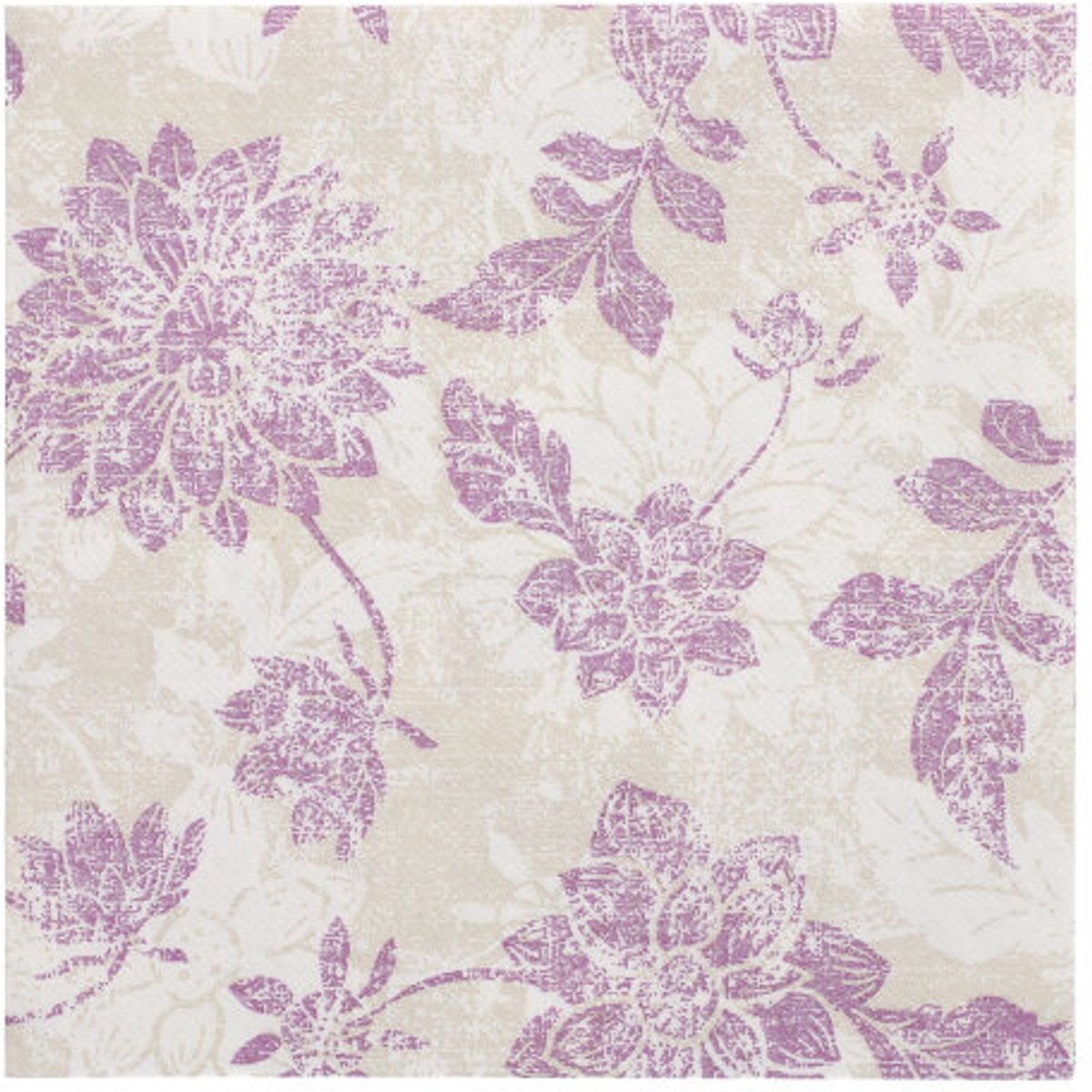 50 Servetten ROYAL Collection 1/4 vouw 40 cm x 40 cm paars Flowers