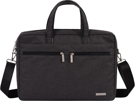 Aktetas 16 Inch - Laptoptas met Schouderriem - Laptophoes - Laptop Sleeve met Handvat - Donkergrijs