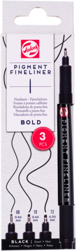 Set de 3 feutres fins à Pigment Talens , couleur gras