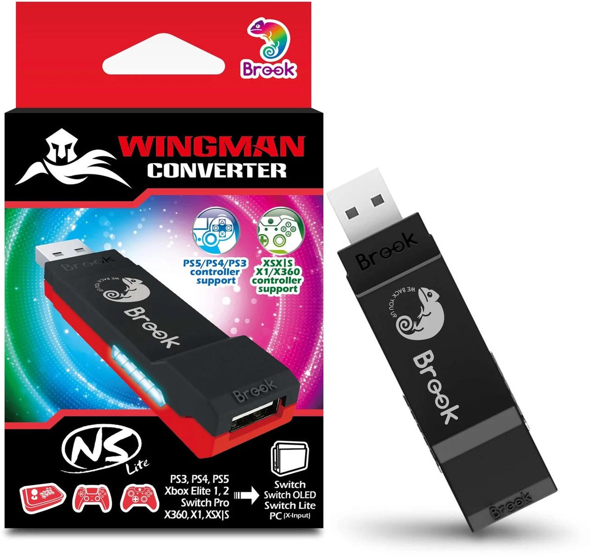 Brook Wingman NS Lite Multi-Console Controllers naar Switch/PC Converter