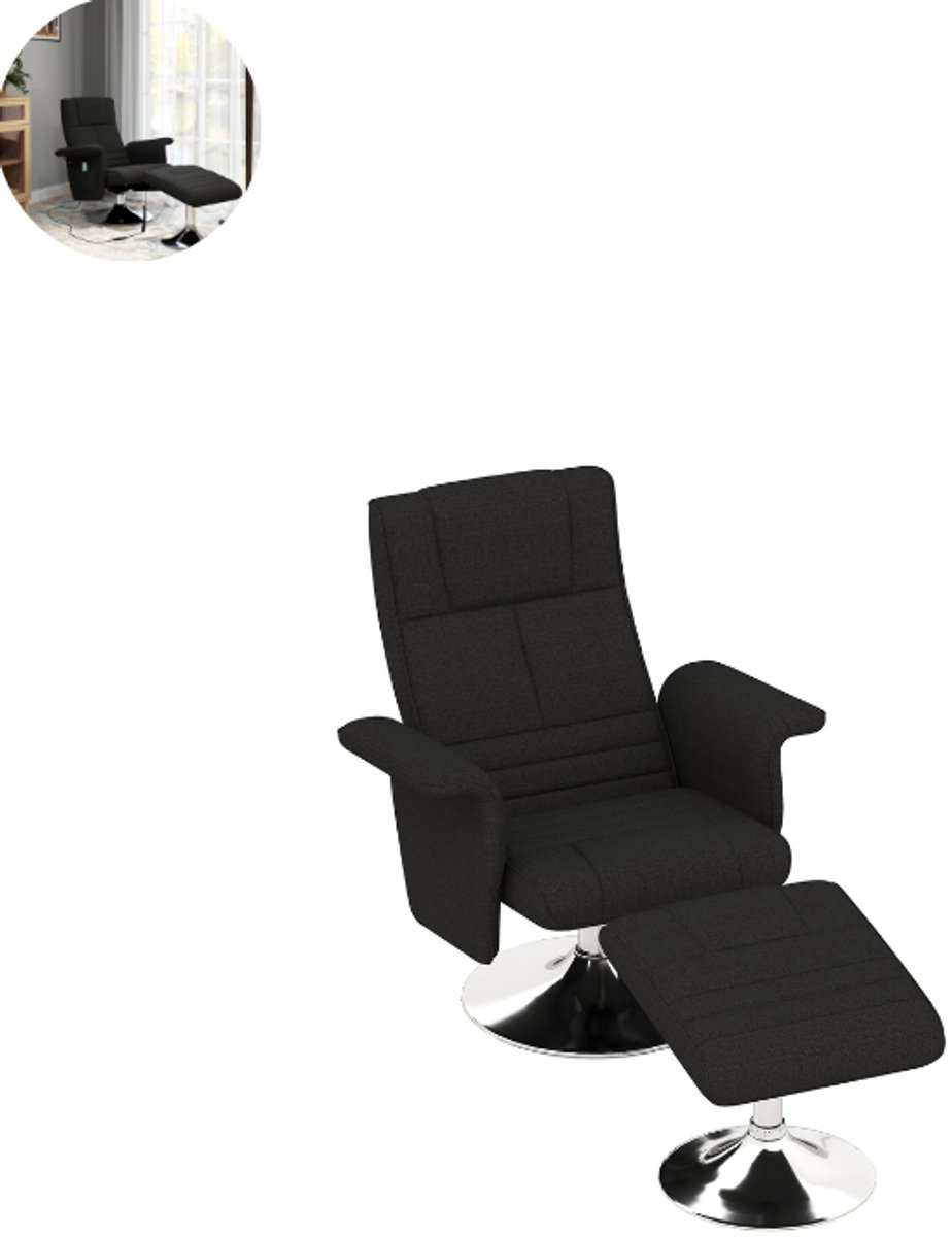 GranMaison Massagestoel Relaxfauteuil Elektrisch Zwart