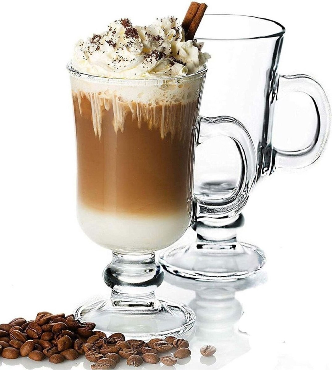 Latte Macchiato - Cappuccino - Irish Koffie Glazen met handvat - 6 stuks - 227ml