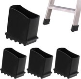 Dailygoods- Laddervoeten 4 Stuks - Rubber Antislip Vervangend - Duurzaam - Goede Grip - Slijtvast - Afmetingen 6,3x2,4x3,6 cm - Ladderkappen