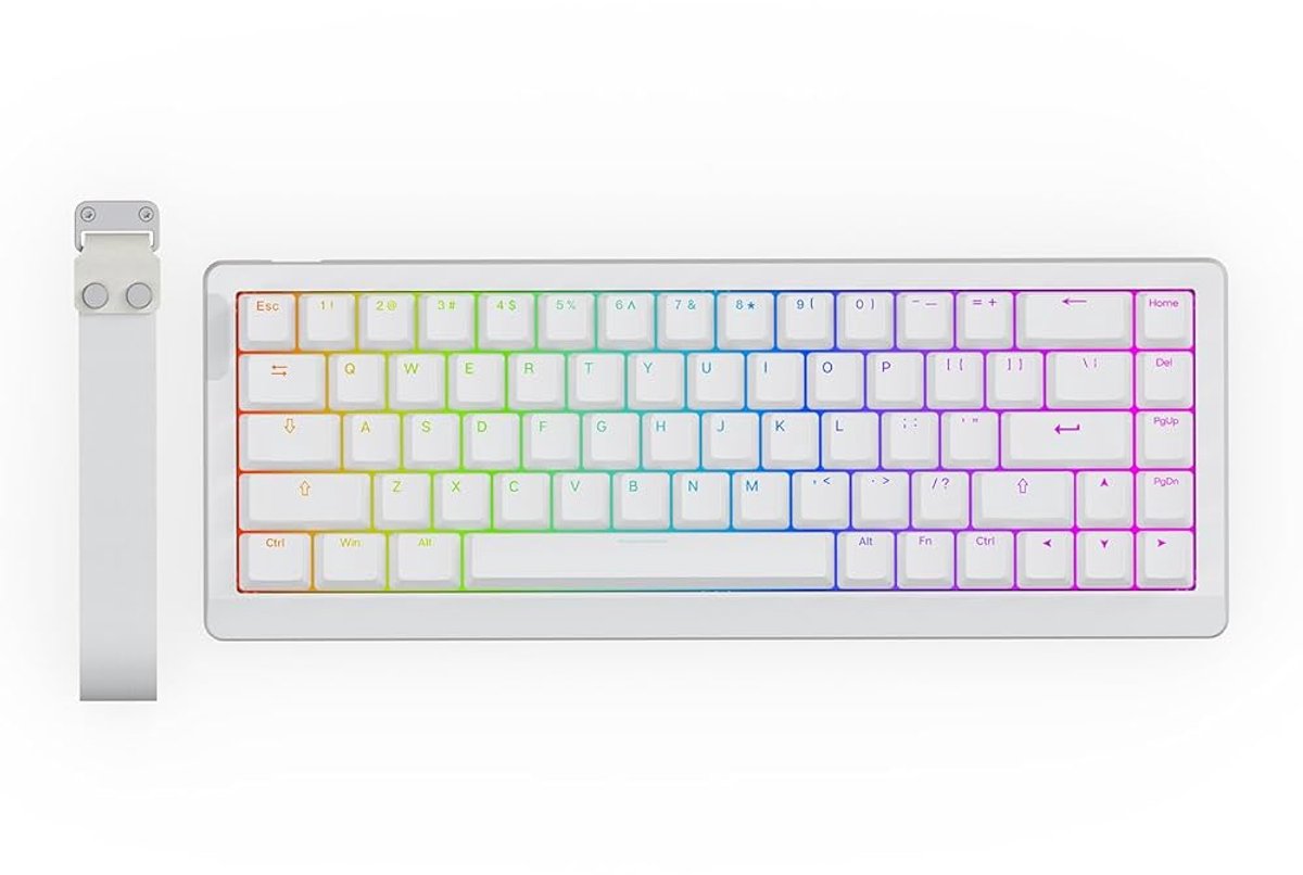EPOMAKER HE68 Lite - Hall Effect - 8000hz - Magnetisch Toetsenbord - RGB - 65% - QWERTY - Gaming Keyboard - Clear Mag Switch - Wit