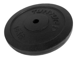 Tunturi Halterschijf - Halter gewichten - 1 x 15 kg - Ø 30 mm - Gietijzer - Incl. fitness app