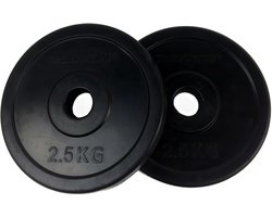 Tunturi Tunturi Halterschijven - Halter gewichten - 2x 2,50 kg - 30mm - Rubber - Incl. fitness app