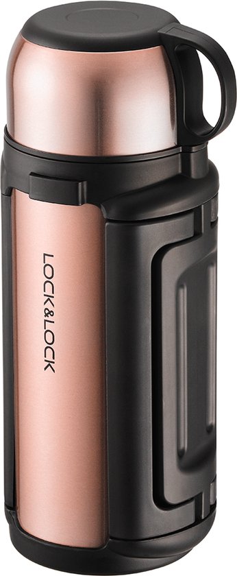 Thermos Lock&Lock - Pichet isotherme - Thee et Café - Anti-fuite - 1,5 litre - Acier inoxydable - Poignée pliable - Koper cuivré - LocknLock