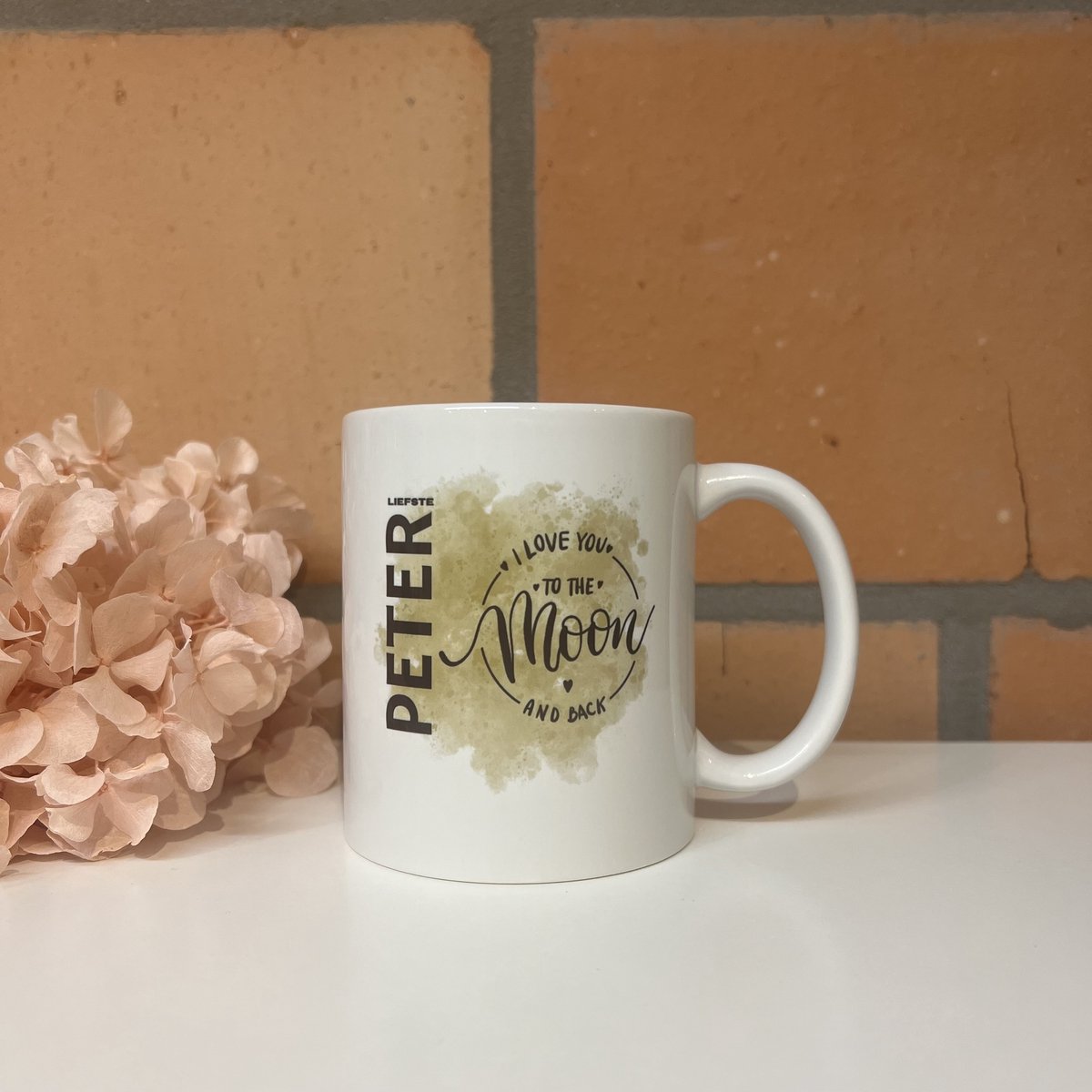 Mok liefste PETER | to the moon | liefste peter | peter vragen | peter worden | peetoom vragen | peetoom worden | cadeau | geschenkdoos | giftbox
