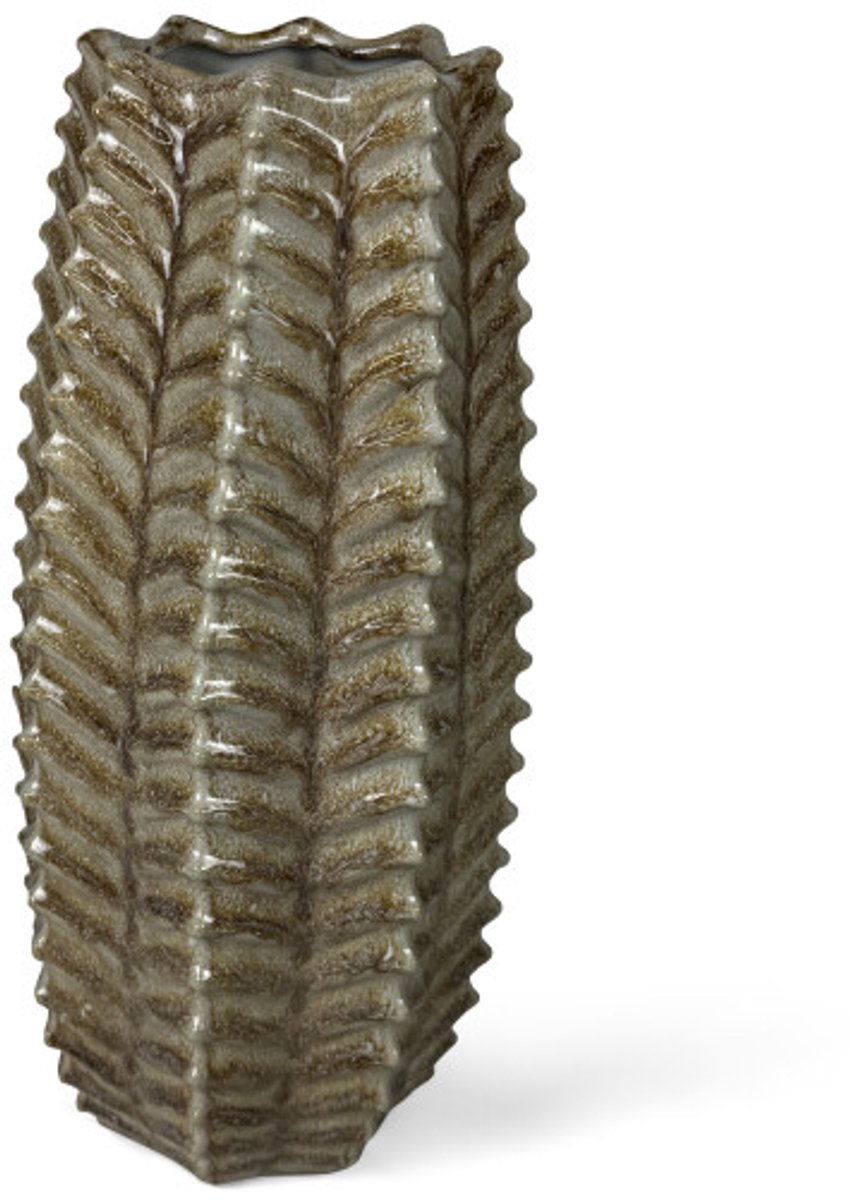 Vaas - Ø20x51cm - Keramiek - Beige - Sandy Wave L - Peri Living