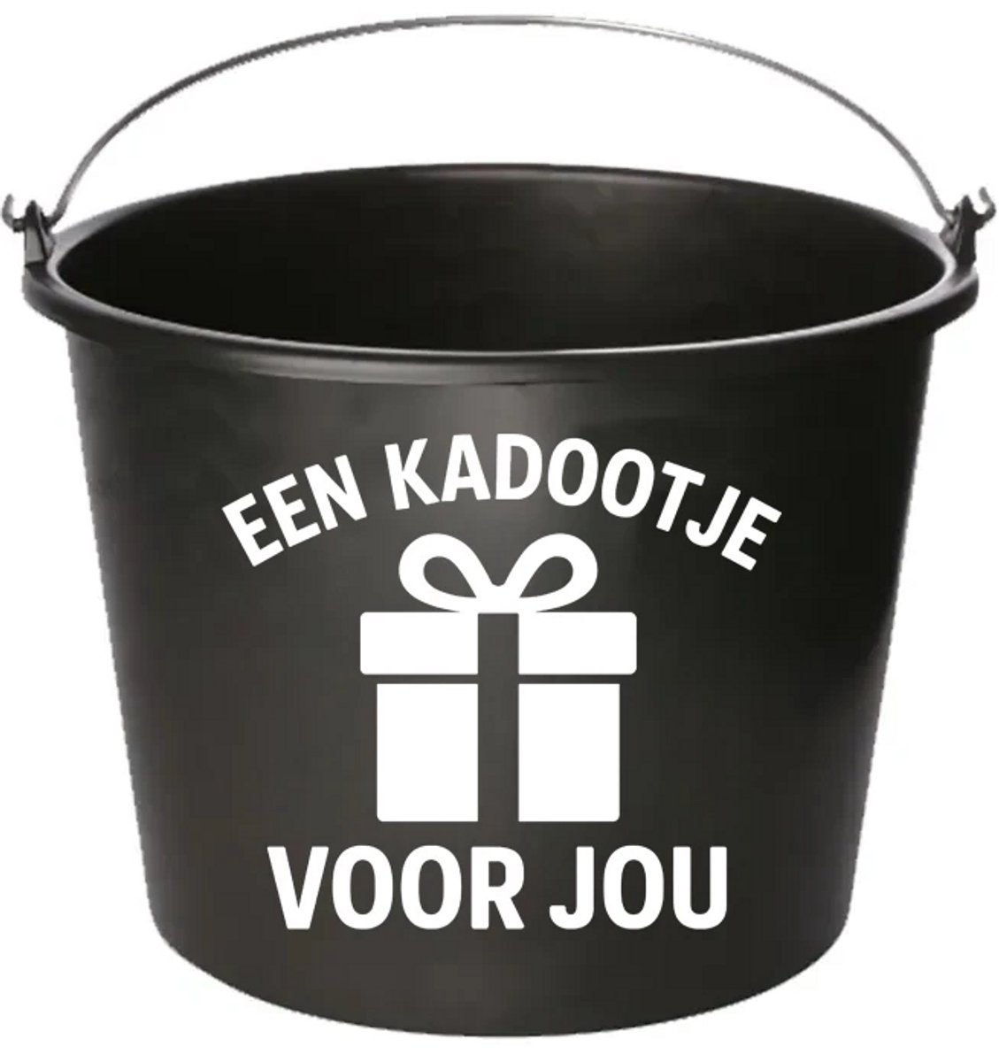 Emmer - Een kadootje voor jou - Cadeau emmer - met tekst - 12 liter - zwart