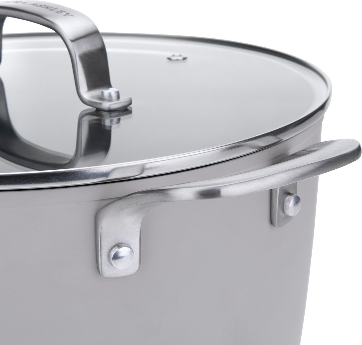 Laura Ashley - 28 CM Antiaanbak Premium Gesmede Aluminium Braadpan met Glazen Deksel - Donker Duifgrijs - By Pendeford