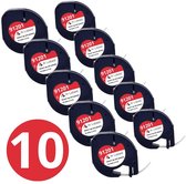 10x Dymo Compatible Letratag Navulling Label tape 91201 - Plastic - Zwart op wit - 12 mm x 4 m - S0721610 - Ar Labels - Zelfklevend - Multifunctioneel - Label tape cassette voor Dymo LetraTag Labelprinter