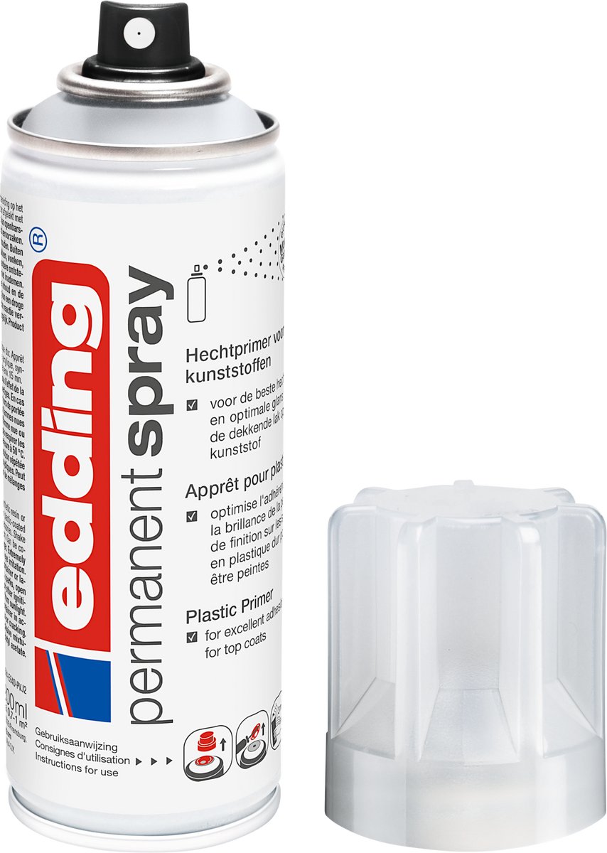 edding 5200 spuitverf in spuitbus kunststof-primer - 1 stuk - 200 ml verf - 0,5 t/m 1 m2 oppervlak - gronden ter voorbereiding van lakbare kunststof oppervlakken