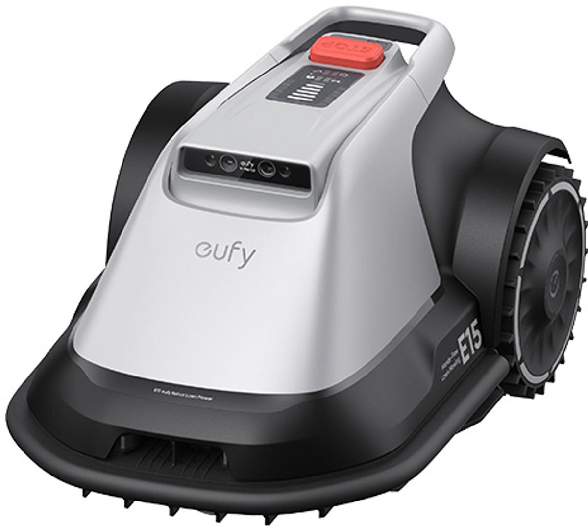 eufy Robotgrasmaaier E15, draadloos, geen RTK, geen signaalproblemen, handsfree auto-mapping, obstakelvermijding, slimme navigatie, nauwkeurig maaien met de Ride on Edge technologie, beheer van meerdere zones, 800m2, app-bediening, ultrastil