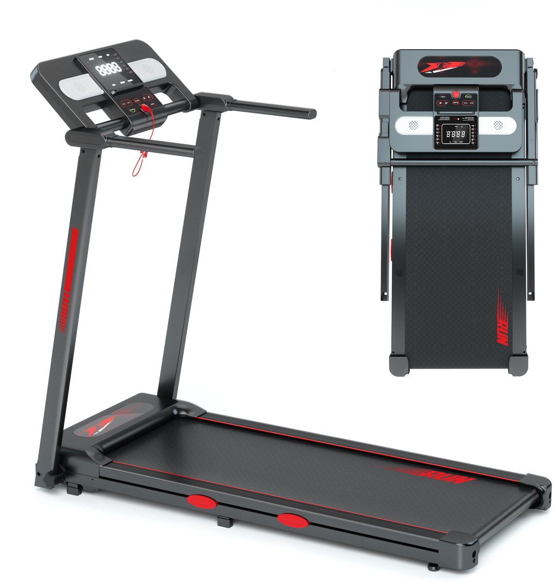 Y-RAIN Loopband - 2,5pk Motor - 1-12km/u - 12 Programma's - 3-in-1 Walking Pad, Wandelband en Inklapbaar Loopband - met Multifunctioneel Display - Bluetooth.