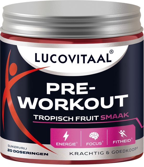 Lucovitaal Pre-Workout Tropisch Fruit - 200 gr