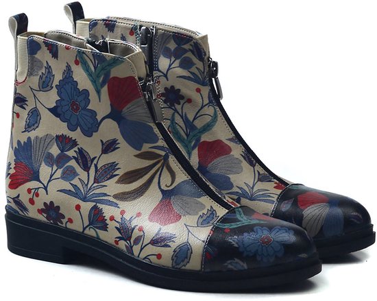Goby Floral Dames Boots - Vegan Leer - Handgemaakt - Maat 38