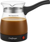 Shov KONYA Elektrischer Türkischer Kaffeekocher 450ml – Glas Cezve für Türkischen Kaffee & Mokka – Mit Überhitzungsschutz, Schnellkochfunktion & Ergonomischem Griff