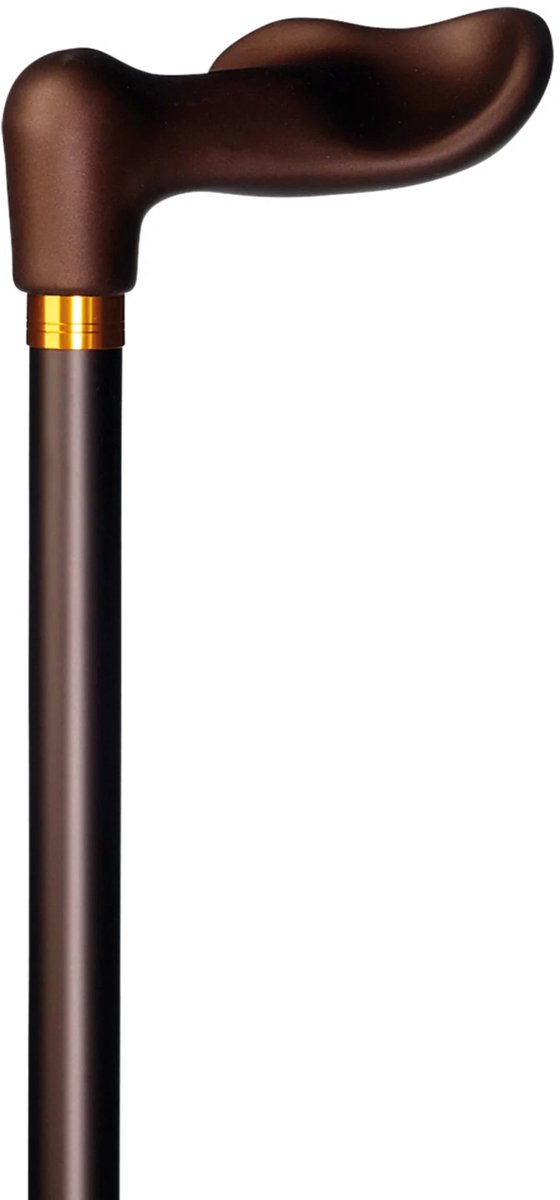 Gastrock Verstelbare wandelstok - Brons – Rechtshandig - Ergonomisch handvat - Aluminium - Lengte 75 tot 100 cm - Gewicht 445 gram - Diameter wandelstok 18 mm - Wandelstokken - Heren en dames - Uitschuifbare wandelstok - Anatomische wandelstok